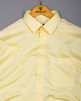 Laser Lemon Yellow Solid Dobby Cotton Shirt