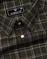 Nizomi Green With White Twill Check Dobby Cotton Shirt