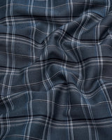 Nizomi Gray With White Twill Check Dobby Cotton Shirt