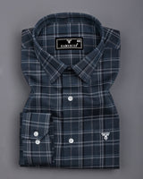 Nizomi Gray With White Twill Check Dobby Cotton Shirt