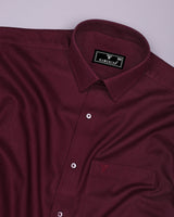 Cinchona Maroon Solid Premium Giza Cotton Shirt