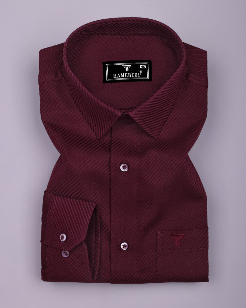 Cinchona Maroon Solid Premium Giza Cotton Shirt