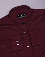 Cinchona Maroon Solid Premium Giza Cotton Shirt