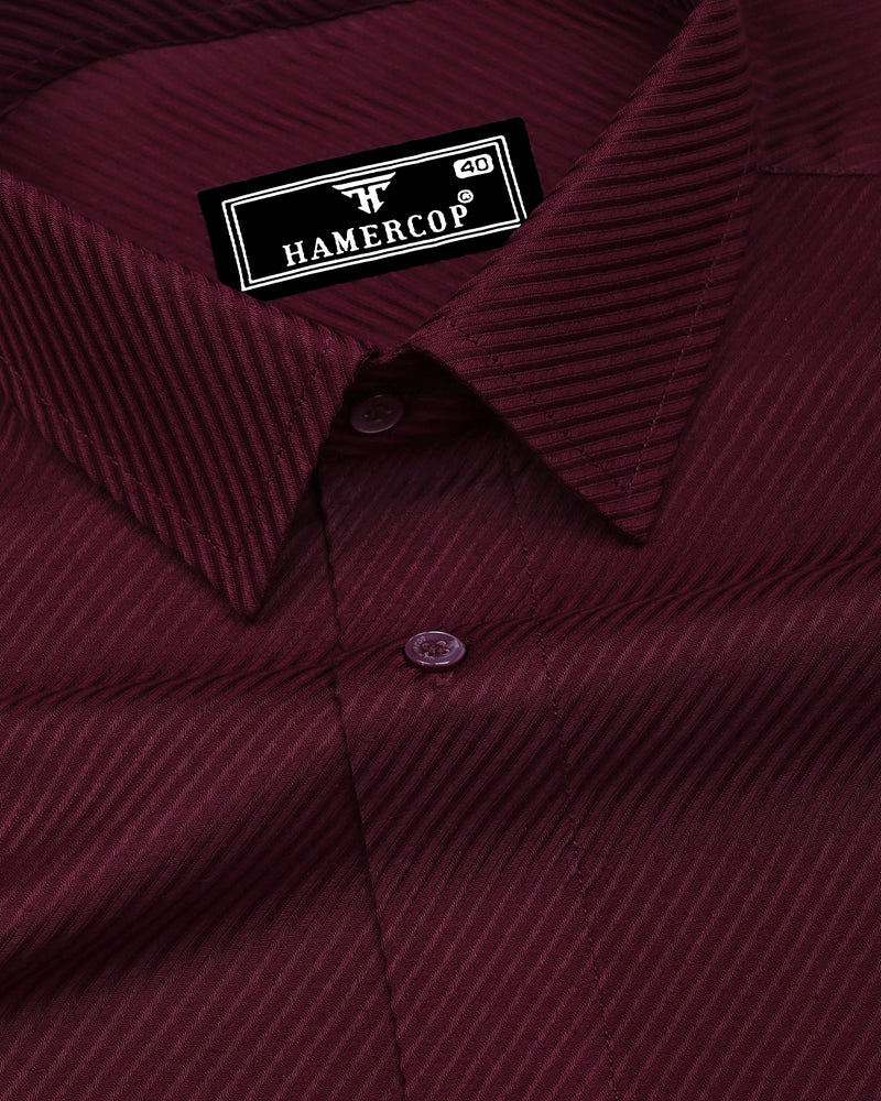 Cinchona Maroon Solid Premium Giza Cotton Shirt