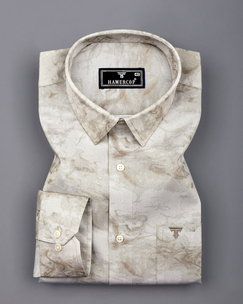 Mountain Vanilla Gray Twill Premium Cotton Shirt