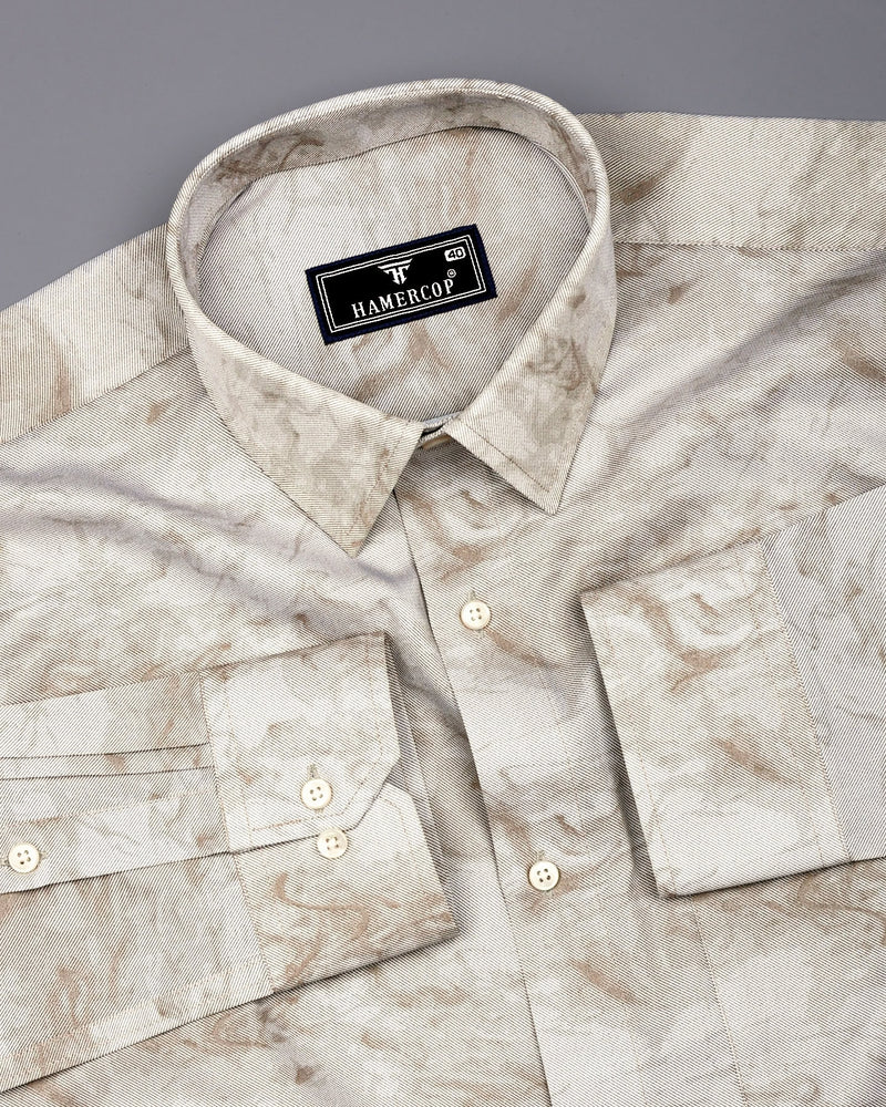 Mountain Vanilla Gray Twill Premium Cotton Shirt