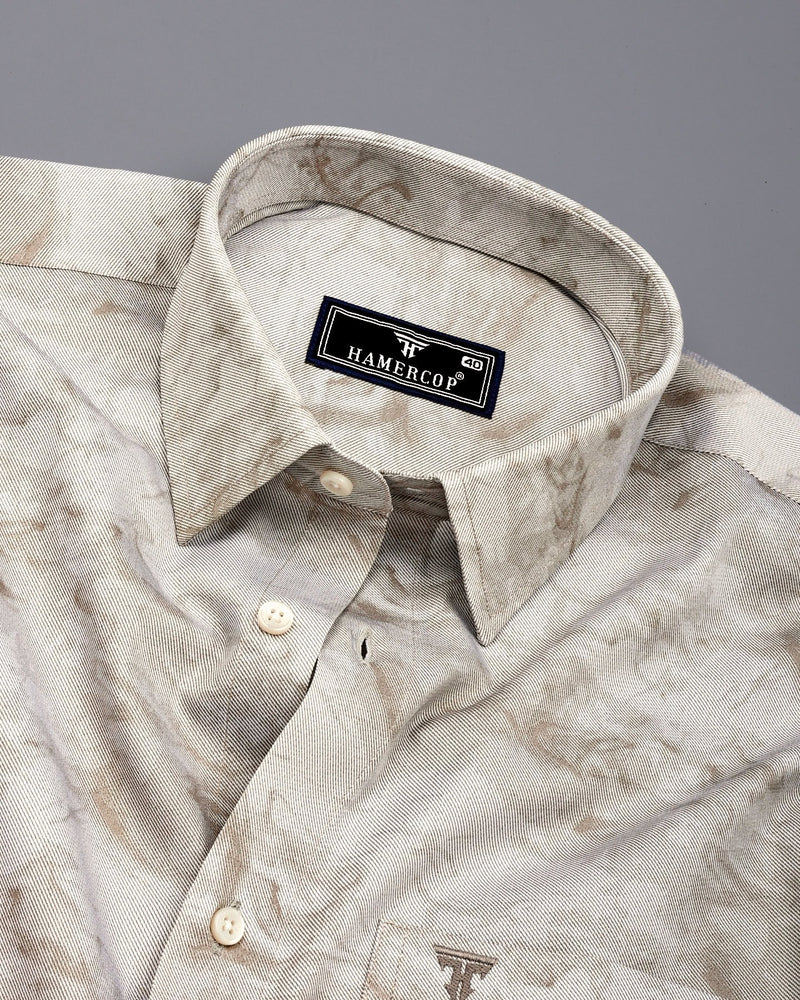 Mountain Vanilla Gray Twill Premium Cotton Shirt
