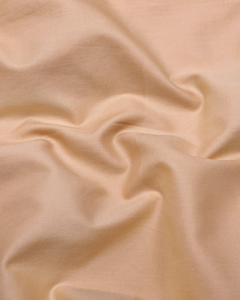 Seagull Biscuit Cream With Self Broad Box Premium Cotton Shirt