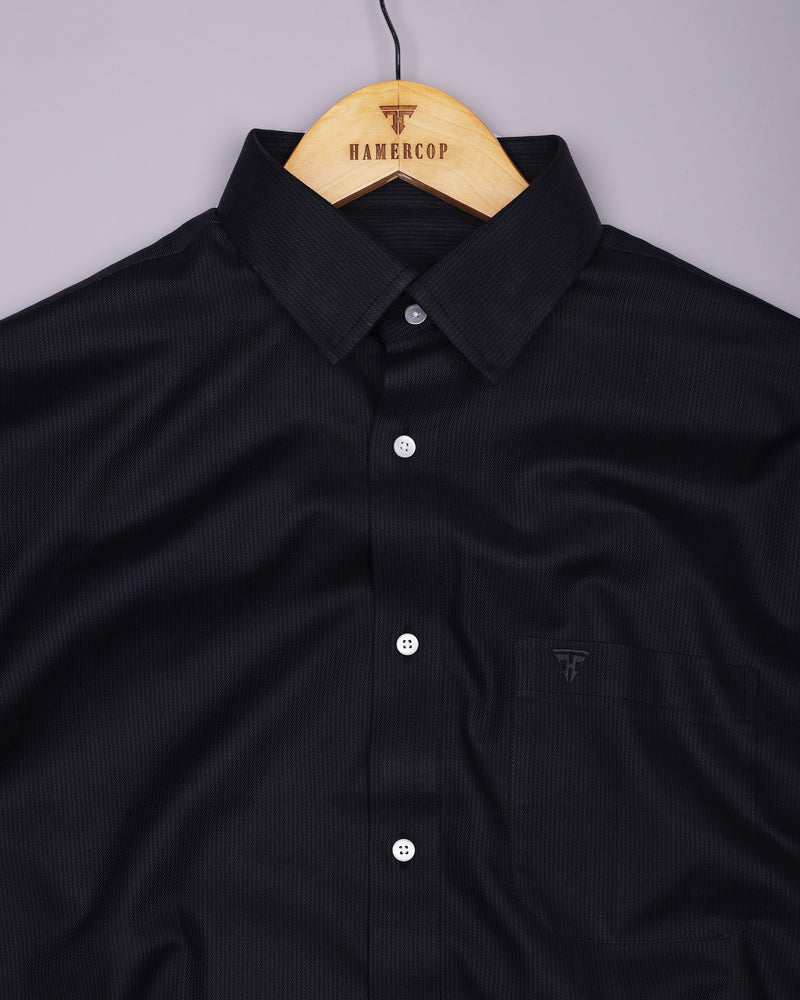 Sydney Gray With Black Twill Stripe Premium Giza Shirt