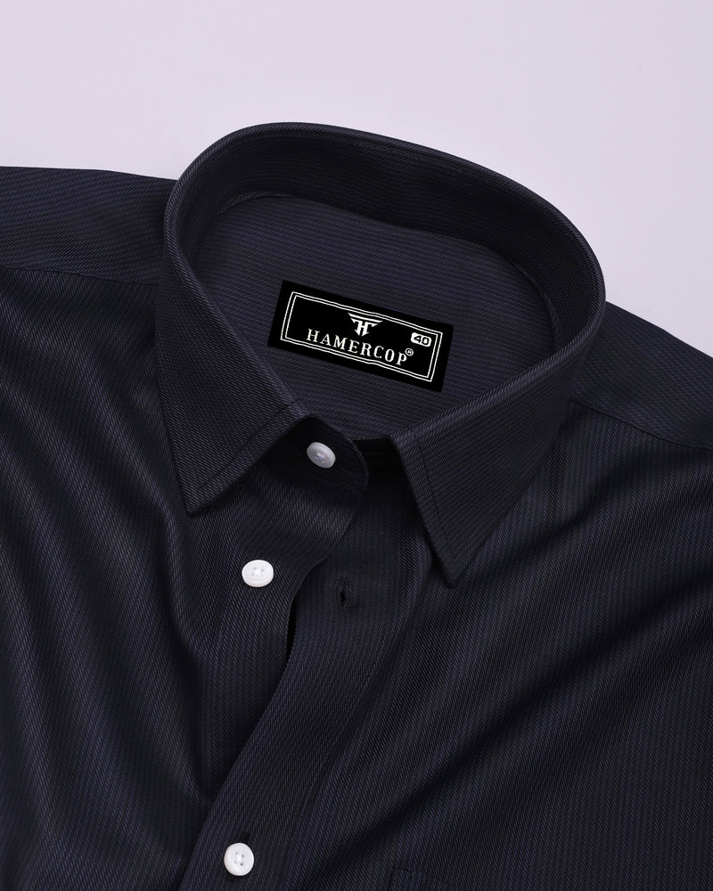 Sydney Gray With Black Twill Stripe Premium Giza Shirt