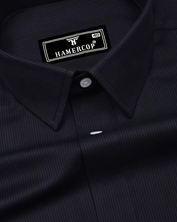 Sydney Gray With Black Twill Stripe Premium Giza Shirt