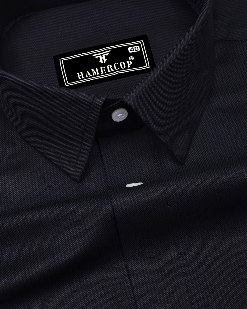 Sydney Gray With Black Twill Stripe Premium Giza Shirt