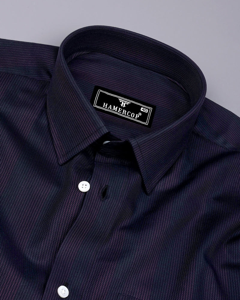 Sydney Brown With Black Twill Stripe Premium Giza Shirt