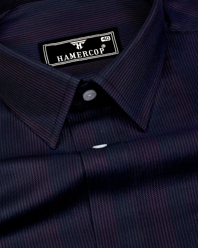 Sydney Brown With Black Twill Stripe Premium Giza Shirt