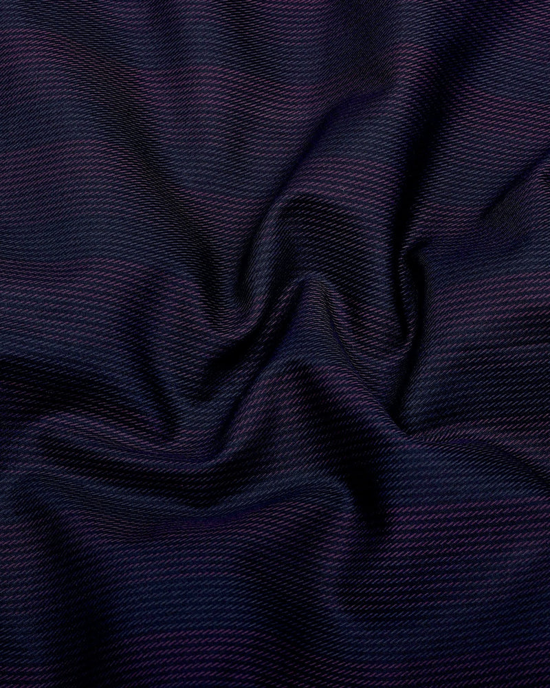 Sydney Brown With Black Twill Stripe Premium Giza Shirt