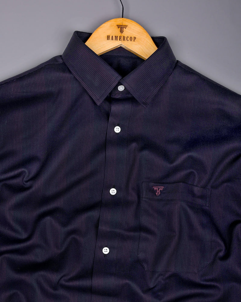 Sydney Brown With Black Twill Stripe Premium Giza Shirt