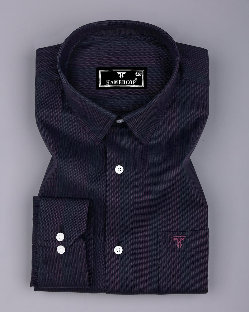 Sydney Brown With Black Twill Stripe Premium Giza Shirt