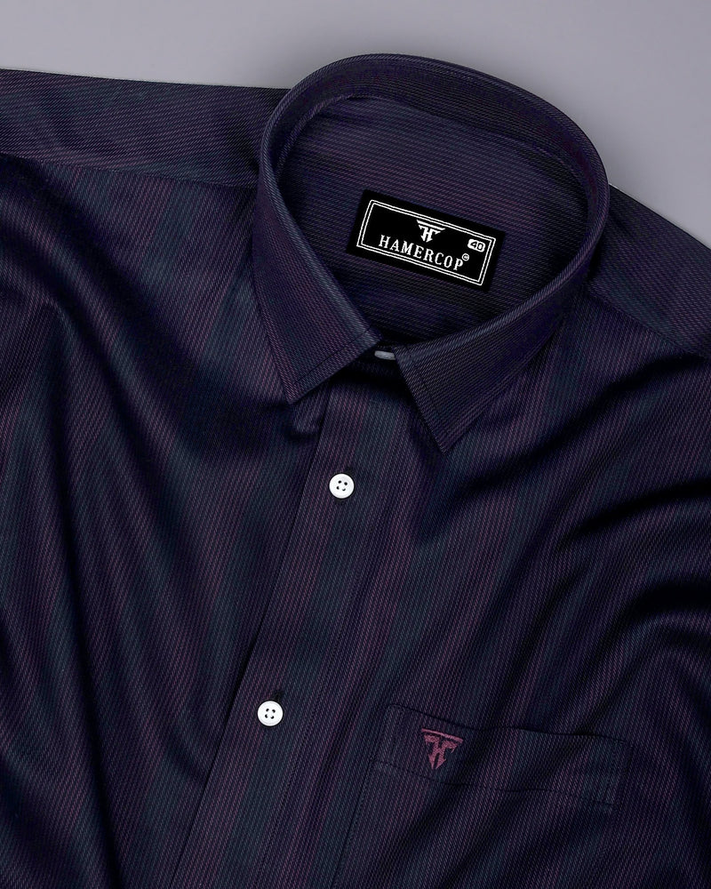 Sydney Brown With Black Twill Stripe Premium Giza Shirt