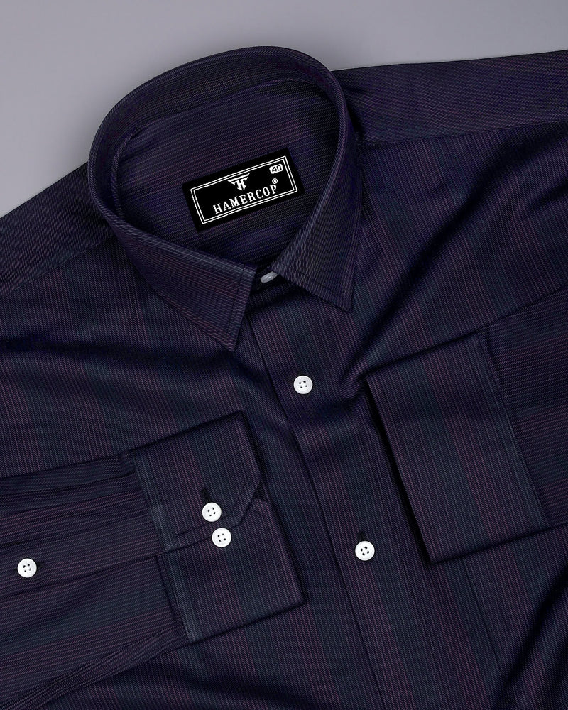 Sydney Brown With Black Twill Stripe Premium Giza Shirt