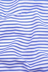 White with blue awning stripe cotton shirt