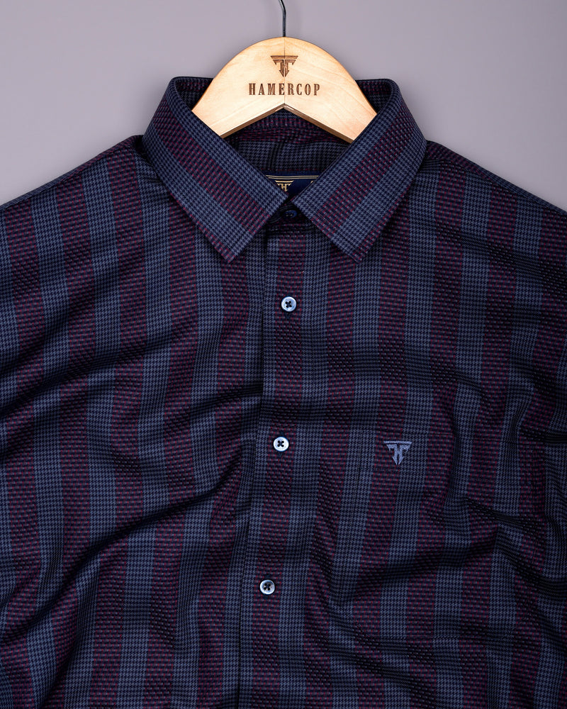 Apache Gray Houndstooth Stripe Premium Giza Shirt