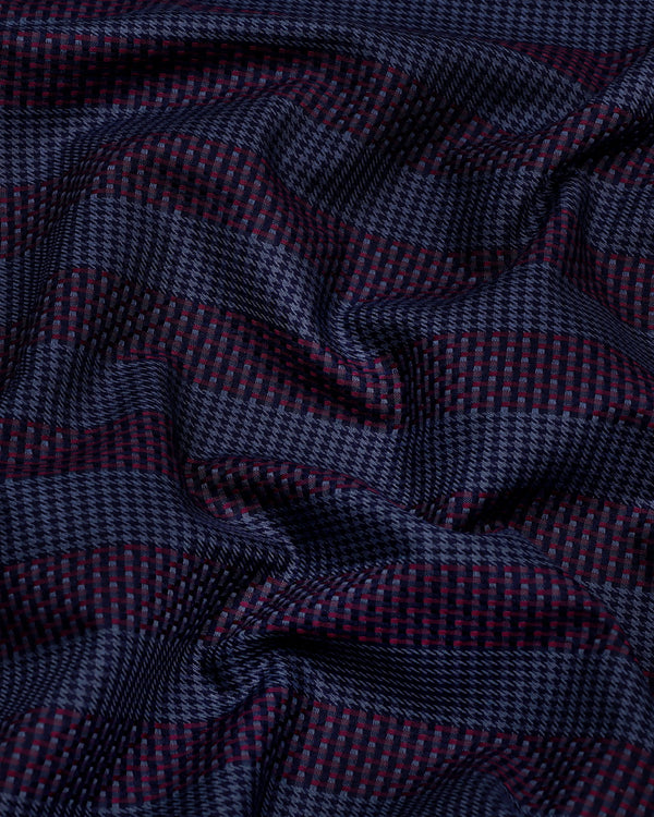 Apache Gray Houndstooth Stripe Premium Giza Shirt