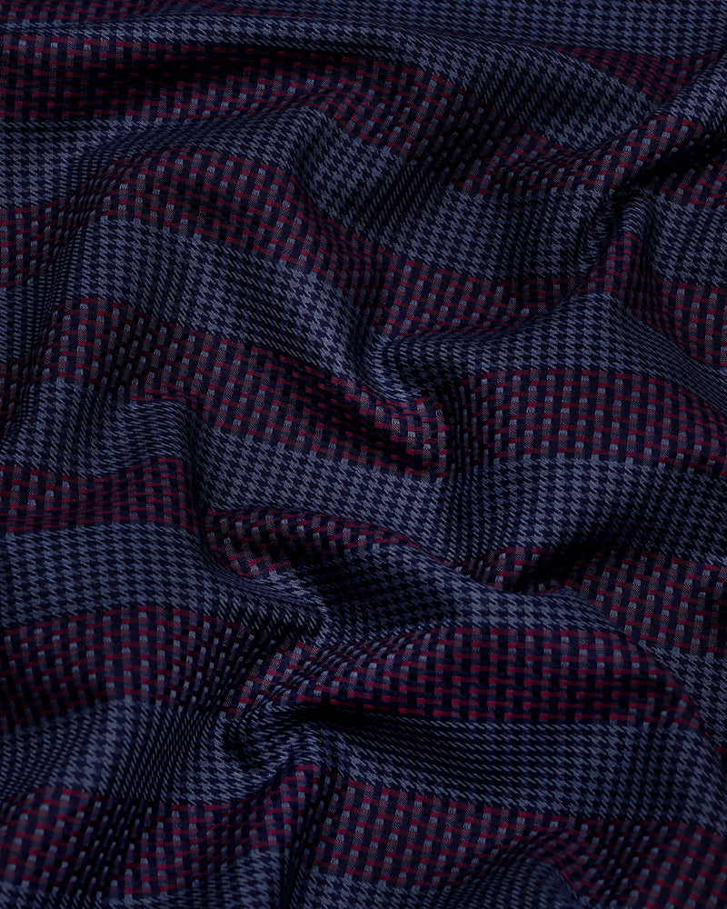 Apache Gray Houndstooth Stripe Premium Giza Shirt