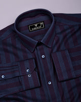 Apache Gray Houndstooth Stripe Premium Giza Shirt