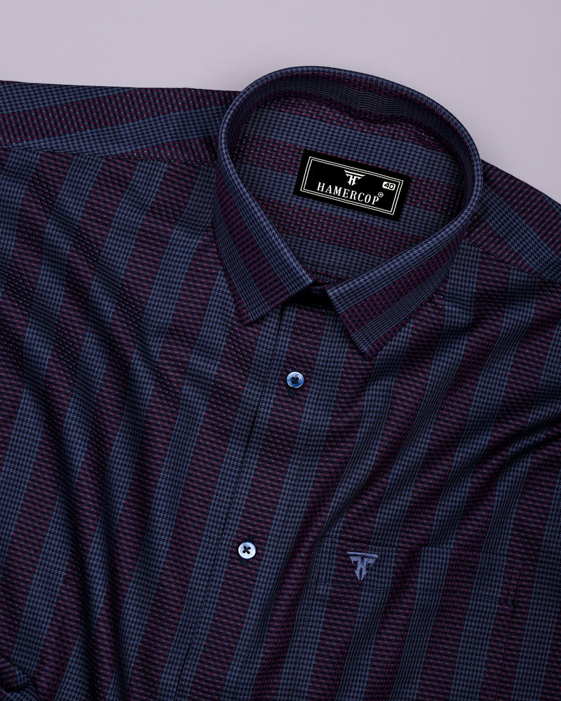 Apache Gray Houndstooth Stripe Premium Giza Shirt
