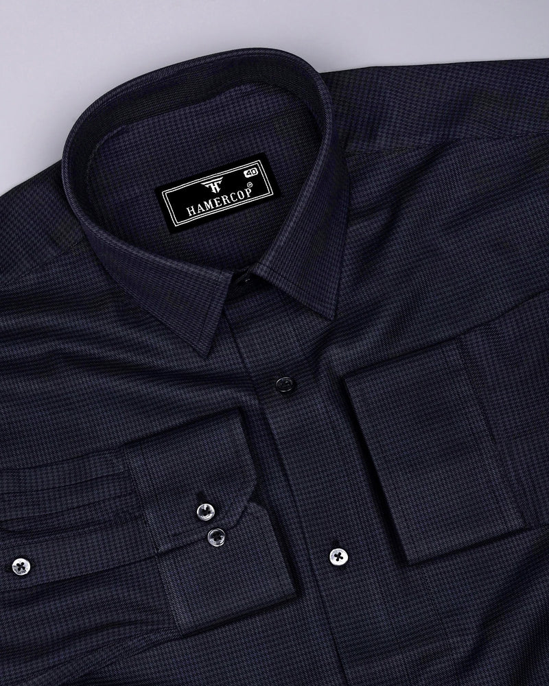 Magnet Gray Houndstooth Check Premium Giza Shirt