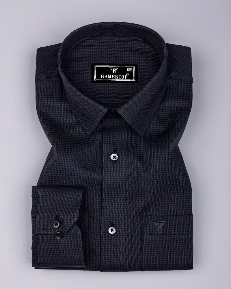 Magnet Gray Houndstooth Check Premium Giza Shirt