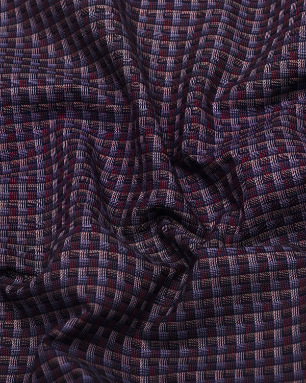 Resin Wine Multicolour Check Premium Giza Shirt