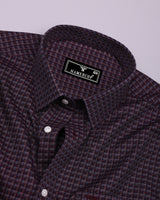 Resin Wine Multicolour Check Premium Giza Shirt