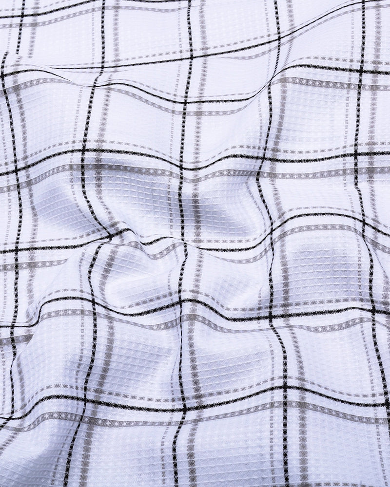 Whitestin With Black Waffle Dobby Check Shirt