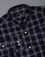 Blackstin With White Waffle Dobby Check Shirt