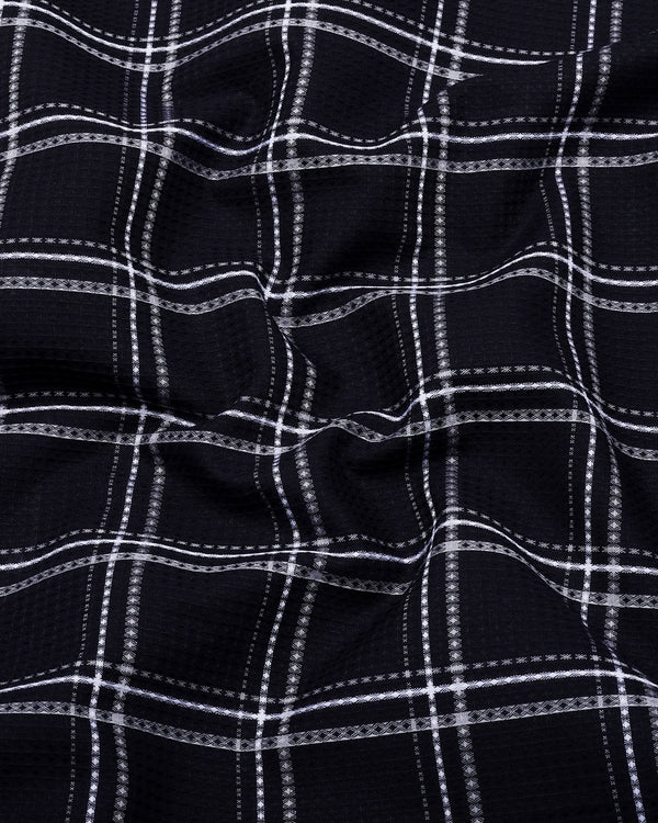 Blackstin With White Waffle Dobby Check Shirt