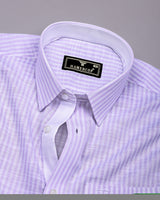 Wexford Purple With White Stripe Linen Cotton Designer Shirt