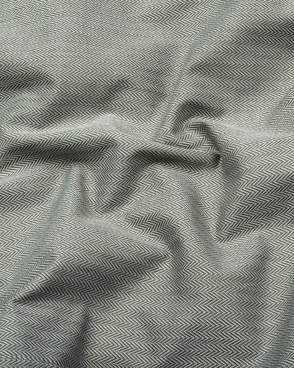 Pestry Green With White Stripe Premium Giza Shirt