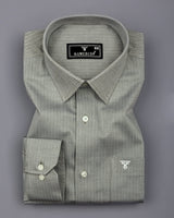 Pestry Green With White Stripe Premium Giza Shirt