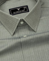 Pestry Green With White Stripe Premium Giza Shirt