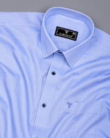 Pestry SkyBlue With White Stripe Premium Giza Shirt