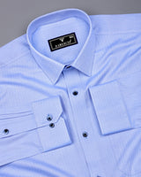 Pestry SkyBlue With White Stripe Premium Giza Shirt