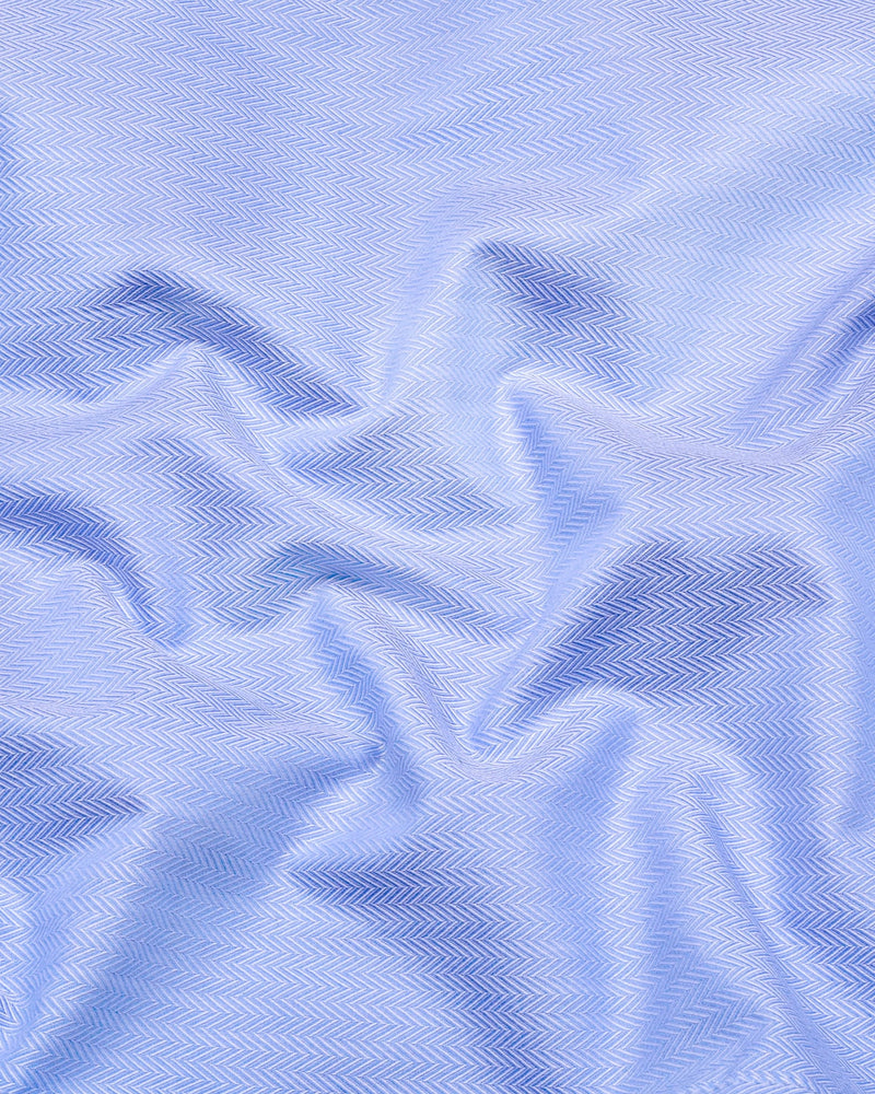 Pestry SkyBlue With White Stripe Premium Giza Shirt