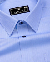 Pestry SkyBlue With White Stripe Premium Giza Shirt