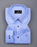 Pestry SkyBlue With White Stripe Premium Giza Shirt