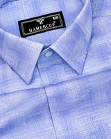 Wuhan Blue White Printed Formal Cotton Shirt