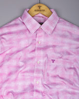 Wuhan Pink White Printed Formal Cotton Shirt