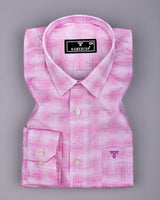 Wuhan Pink White Printed Formal Cotton Shirt