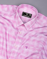 Wuhan Pink White Printed Formal Cotton Shirt