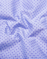 Meton SkyBlue With Gray Printed Formal Cotton Shirt